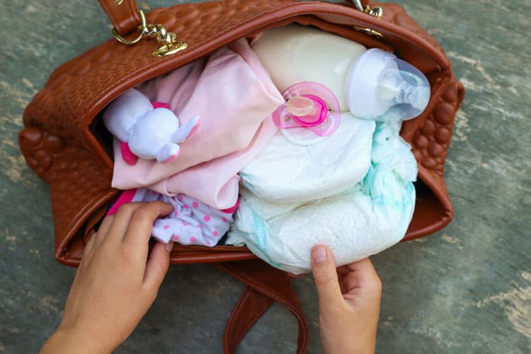 packing a diaper bag for flying with baby