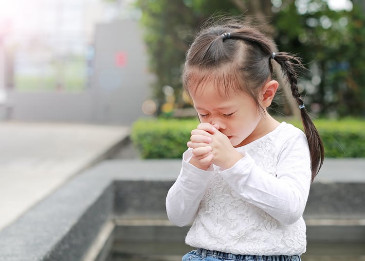 child giving thanks and learning about gratitude