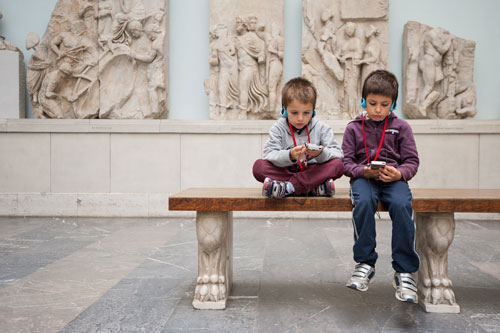 Staycation Ideas for Babies and Toddlers 6 boys at a museum for a staycation