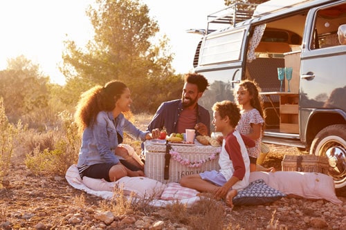Staycation Ideas for Babies and Toddlers 9 eating a picnic lunch for a staycation