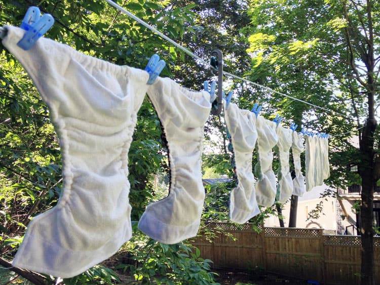 nappies hanging on the line