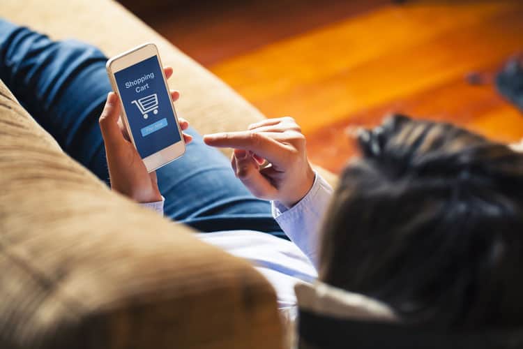 woman shopping online
