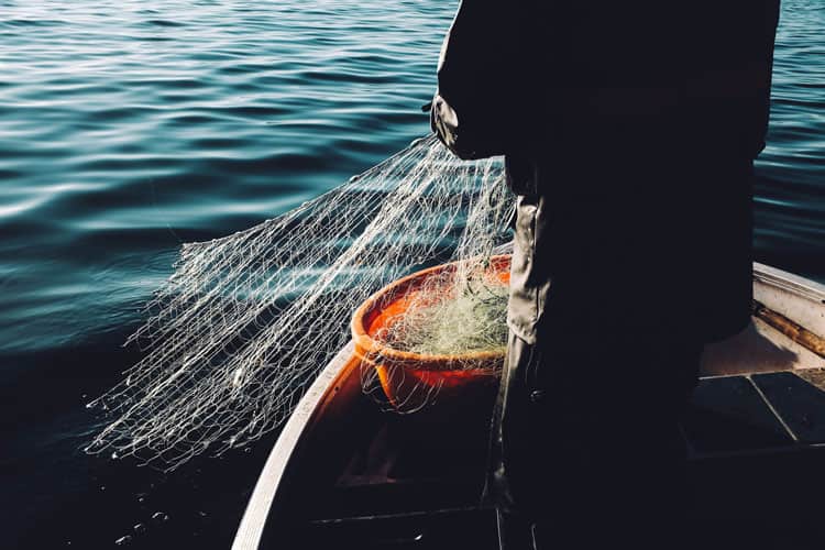 fisherman with a net
