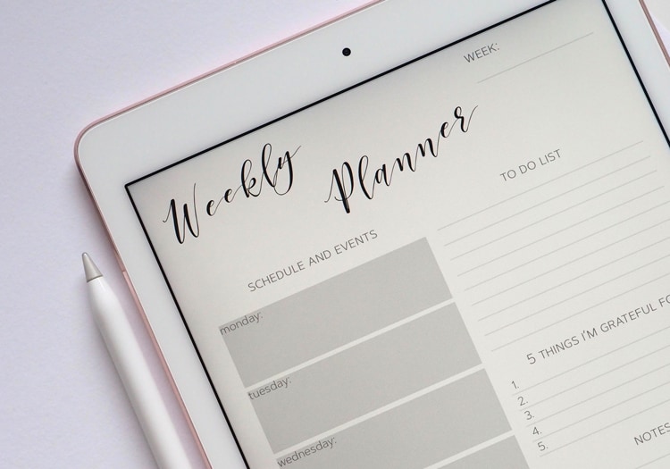 10 Tips for Keeping a Clean House With Kids 3 digital weekly planner / schedule