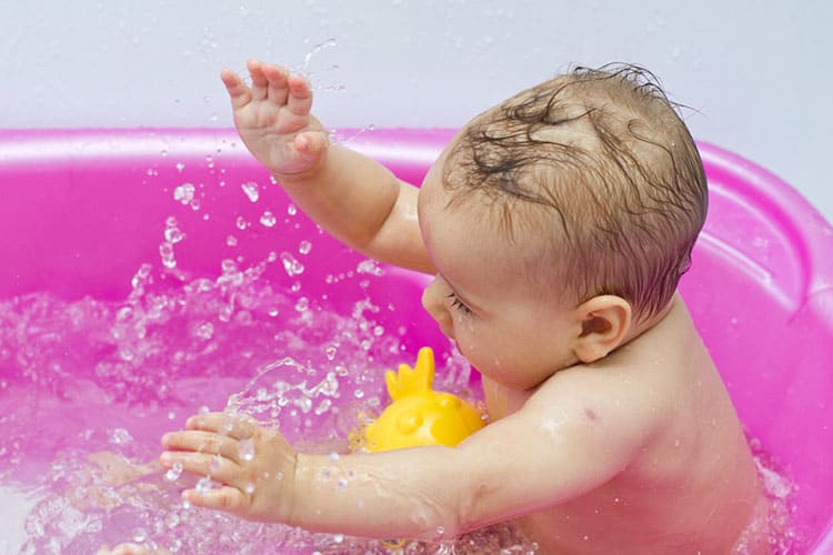 Baby Taking A Bath