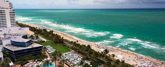 south beach with a baby