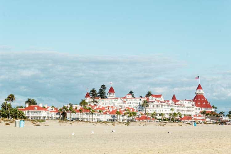 Beachside resort with historic buildings near Sesame Place in Langhorne, PA or San Diego.